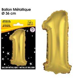 Ballon metallique or chiffre 1 , décoration fetes pas cher et livraison 24h rapide chez Badaboum