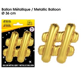 Ballon metallique or htag , décoration fetes pas cher et livraison 24h rapide chez Badaboum