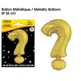 Ballon metallique or interrogation , décoration fetes pas cher et livraison 24h rapide chez Badaboum