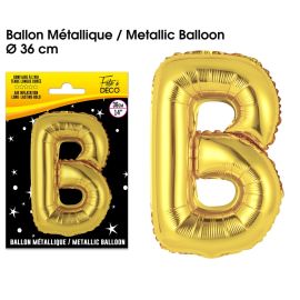 Ballon metallique or lettre b , décoration fetes pas cher et livraison 24h rapide chez Badaboum