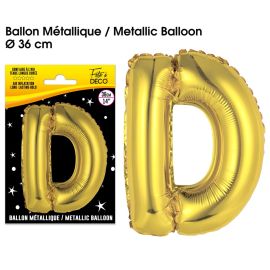 Ballon metallique or lettre d , décoration fetes pas cher et livraison 24h rapide chez Badaboum