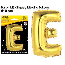 Ballon metallique or lettre e , décoration fetes pas cher et livraison 24h rapide chez Badaboum