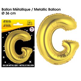 Ballon metallique or lettre g , décoration fetes pas cher et livraison 24h rapide chez Badaboum