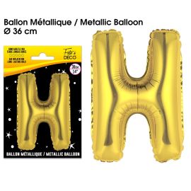 Ballon metallique or lettre h , décoration fetes pas cher et livraison 24h rapide chez Badaboum