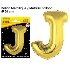 Ballon metallique or lettre j , décoration fetes pas cher et livraison 24h rapide chez Badaboum