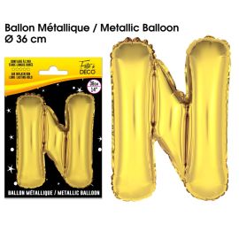 Ballon metallique or lettre n , décoration fetes pas cher et livraison 24h rapide chez Badaboum