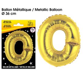 Ballon metallique or lettre o , décoration fetes pas cher et livraison 24h rapide chez Badaboum