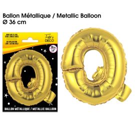 Ballon metallique or lettre q , décoration fetes pas cher et livraison 24h rapide chez Badaboum