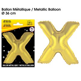 Ballon metallique or lettre x , décoration fetes pas cher et livraison 24h rapide chez Badaboum