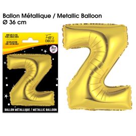 Ballon metallique or lettre z , décoration fetes pas cher et livraison 24h rapide chez Badaboum