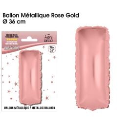 Ballon metallique rose gold lettre i , décoration fetes pas cher et livraison 24h rapide chez Badaboum