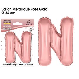 Ballon metallique rose gold lettre n , décoration fetes pas cher et livraison 24h rapide chez Badaboum