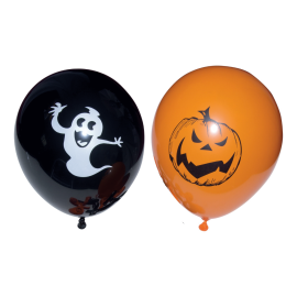ballon gonflable halloween orange et noir 25cm x10pcs