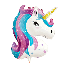 Ballon aluminium anniversaire Licorne 53 cm