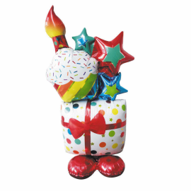 ballon mylar cadeaux d'anniversaire multicolore 90cm