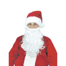 Barbe blanche du Père Noël de 35 cm, taille adulte, idéale pour compléter votre costume de Père Noël. Parfaite pour les fêtes de Noël, les animations ou les déguisements. Disponible sur Badaboum.fr.