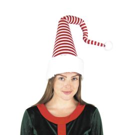 Bonnet de Noël peluche Luxe, taille adulte, dimensions 45 cm, fabriqué en 100% polyester. Parfait pour compléter vos déguisements de Noël ou pour apporter une touche festive à vos tenues. Disponible sur Badaboum.fr.