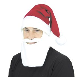 Bonnet de Noël peluche Luxe, taille adulte, dimensions 45 cm, fabriqué en 100% polyester. Parfait pour compléter vos déguisements de Noël ou pour apporter une touche festive à vos tenues. Disponible sur Badaboum.fr.