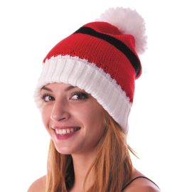 Bonnet de Noël peluche Luxe, taille adulte, dimensions 45 cm, fabriqué en 100% polyester. Parfait pour compléter vos déguisements de Noël ou pour apporter une touche festive à vos tenues. Disponible sur Badaboum.fr.