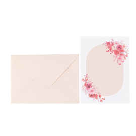 10 Invitations Cartes de Vœux 'Greenery' Vert de Gris et Blanc avec Enveloppes
