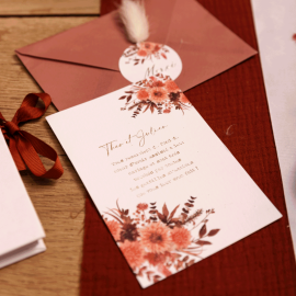 10 Invitations Cartes de Vœux 'Greenery' Vert de Gris et Blanc avec Enveloppes