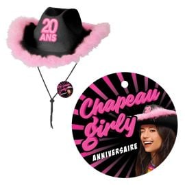 Chapeau girly 20 ans noir , décoration fetes pas cher et livraison 24h rapide chez Badaboum