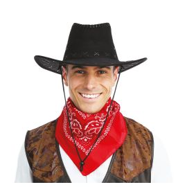 Chapeau style nubuck cowboy - noir face - adulte