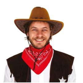 Chapeau style nubuck cowboy - marron face - adulte