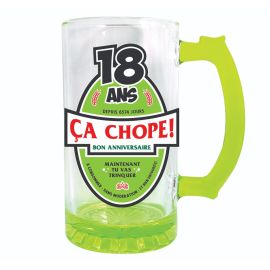 Chope a biere 18 ans mixte verte , décoration fetes pas cher et livraison 24h rapide chez Badaboum