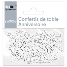 Confettis anniversaire papier blanc , décoration fetes pas cher et livraison 24h rapide chez Badaboum