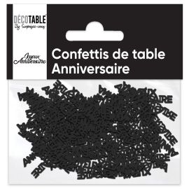 Confettis anniversaire papier noir , décoration fetes pas cher et livraison 24h rapide chez Badaboum