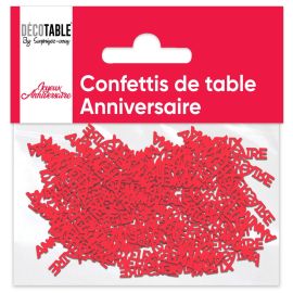 Confettis anniversaire papier rouge , décoration fetes pas cher et livraison 24h rapide chez Badaboum