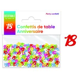 Confettis de table papier multicolore 18 ans , décoration fetes pas cher et livraison 24h rapide chez Badaboum