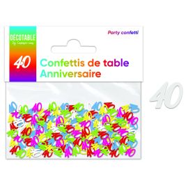 Confettis de table papier multicolore 40 ans , décoration fetes pas cher et livraison 24h rapide chez Badaboum