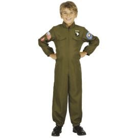 Costume Déguisement Enfant Pilote de Chasse - Taille 4-6 Ans