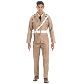 Homme en costume de Gendarme de Saint-Tropez, complet avec accessoires, taille M, idéal pour soirées à thème, disponible sur Badaboum.fr.