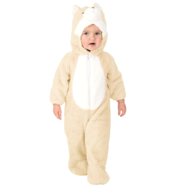 Déguisement de renard pour bébé de 6 à 12 mois, avec capuche oreillée, idéal pour les fêtes et moments ludiques, sur Badaboum.fr.