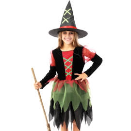 Jeune fille portant un déguisement de poupée glauque avec robe détaillée pour Halloween pour fille 10/12 ans