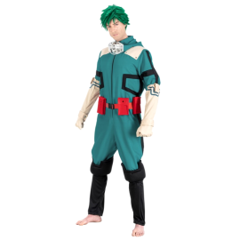 Costume Izuku Midoriya My Hero Academia complet, 5 pièces, taille L, pour fans d'anime et cosplay, disponible sur Badaboum.fr.