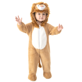 Déguisement de lion pour bébé 24-36 mois avec capuche de tête de lion, combinaison douce et confortable, pour les tout-petits, disponible sur Badaboum.fr