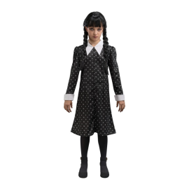 Robe noire à motifs Mercredi fille 152 cm pas cher