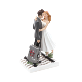 couple de marie avec valise figurine mariage pas cher
