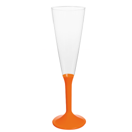  Flûte à champagne plastique Orange transparent 