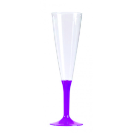 Flûte à champagne Violet en plastique réutilisable 12 cl x 20 pièces