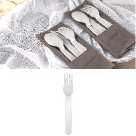 Fourchette plastique reutilisable blanche