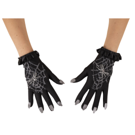 gants sorcière toile d'araignée adulte