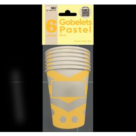 Gobelets x 6 pastel 25cl jaune , décoration fetes pas cher et livraison 24h rapide chez Badaboum