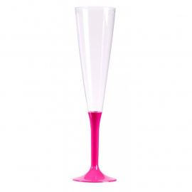 20 Flûtes à Champagne plastique rose nacré 16cl