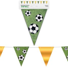 Guirlande de fanions sur le thème du football, 3 mètres de long, avec 10 drapeaux, pour décoration de fête d'anniversaire, disponible sur Badaboum.fr