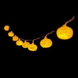 Guirlande lumineuse citrouille Halloween 1.5m - décoration Halloween pas cher